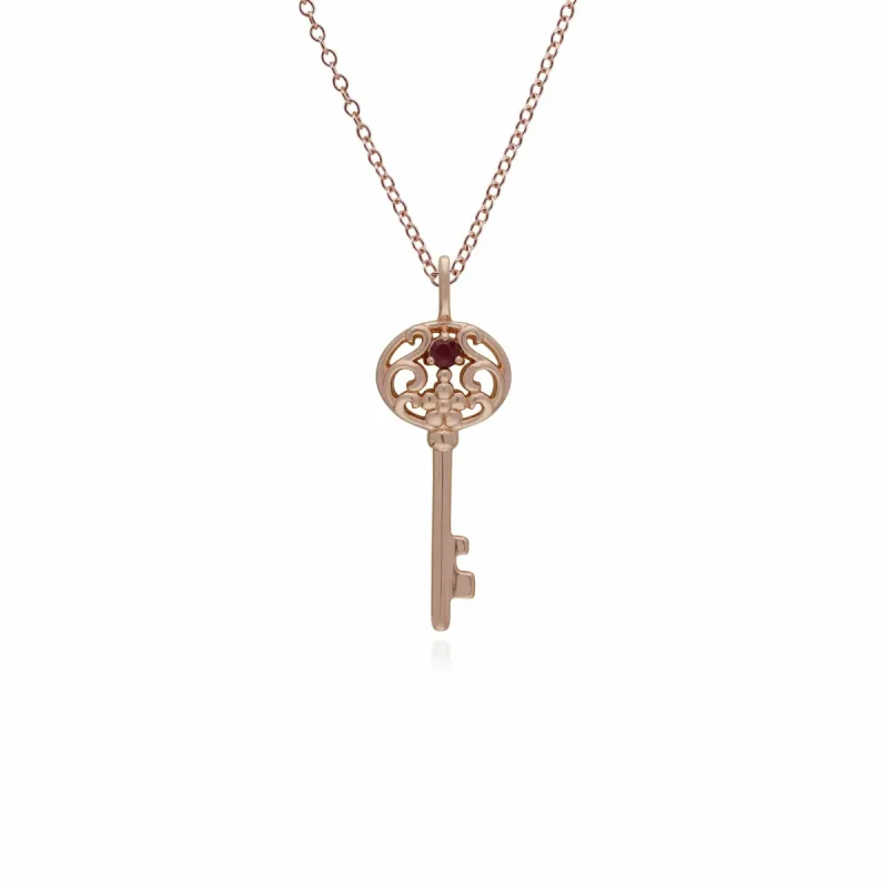 Gemondo Rose Gold Plated Sterling Silver Turquoise Big Key Charm sold by Gemondo Jewellery