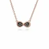 Rose Gold Plated Marcasite Infinity Stud Earrings & Necklace Set in 925 Sterling Silver sold by Gemondo Jewellery
