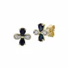 Gemondo 9ct Yellow Gold Sapphire & Diamond Floral Earrings sold by Gemondo Jewellery