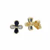Gemondo 9ct Yellow Gold Sapphire & Diamond Floral Earrings sold by Gemondo Jewellery