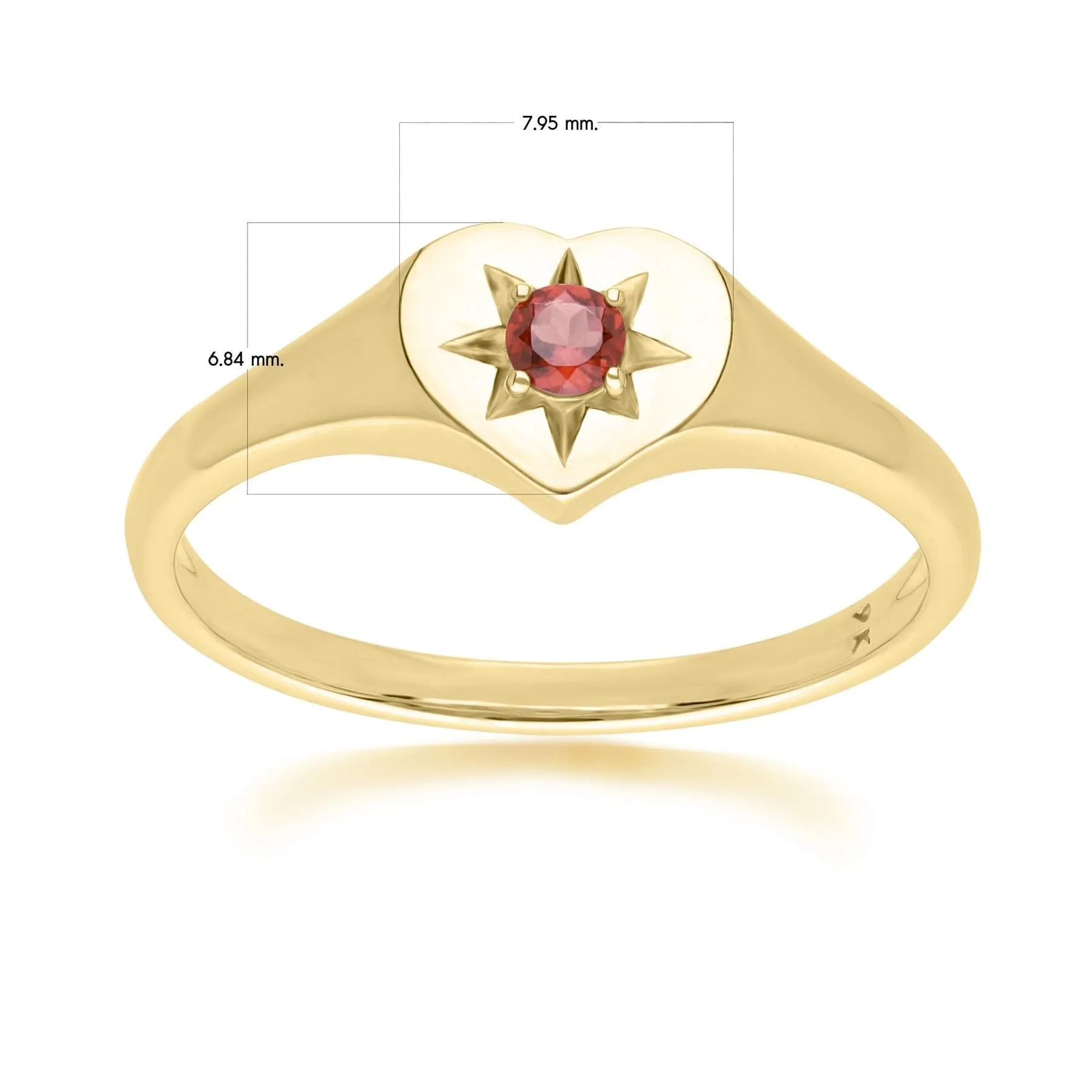 ECFEW™ 'The Liberator' Garnet Heart Ring in 9ct Yellow Gold sold by Gemondo Jewellery product image thumbnail 4