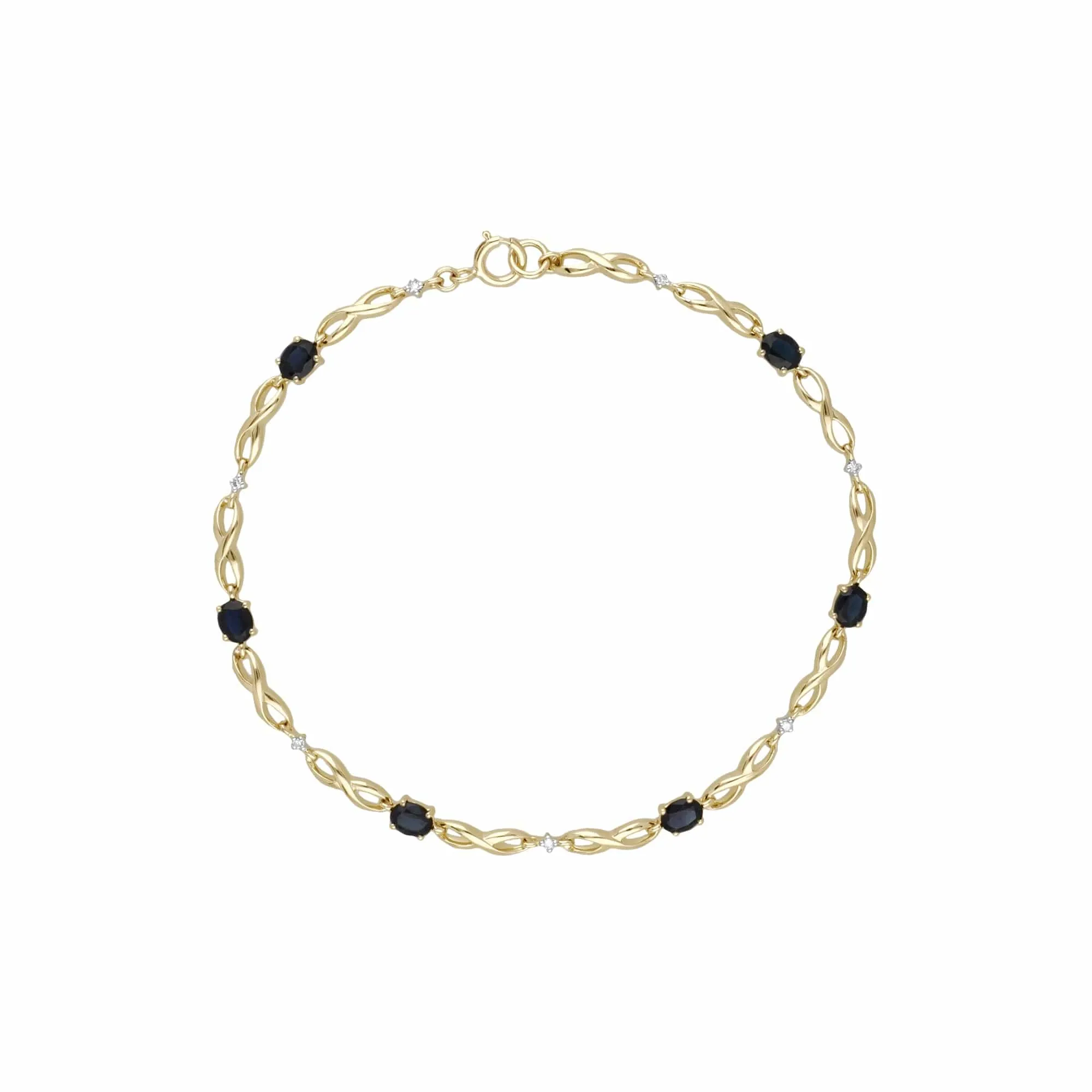 Infinity Luxe Blue Sapphire & Diamond Tennis Bracelet in 9ct Gold sold by Gemondo Jewellery
