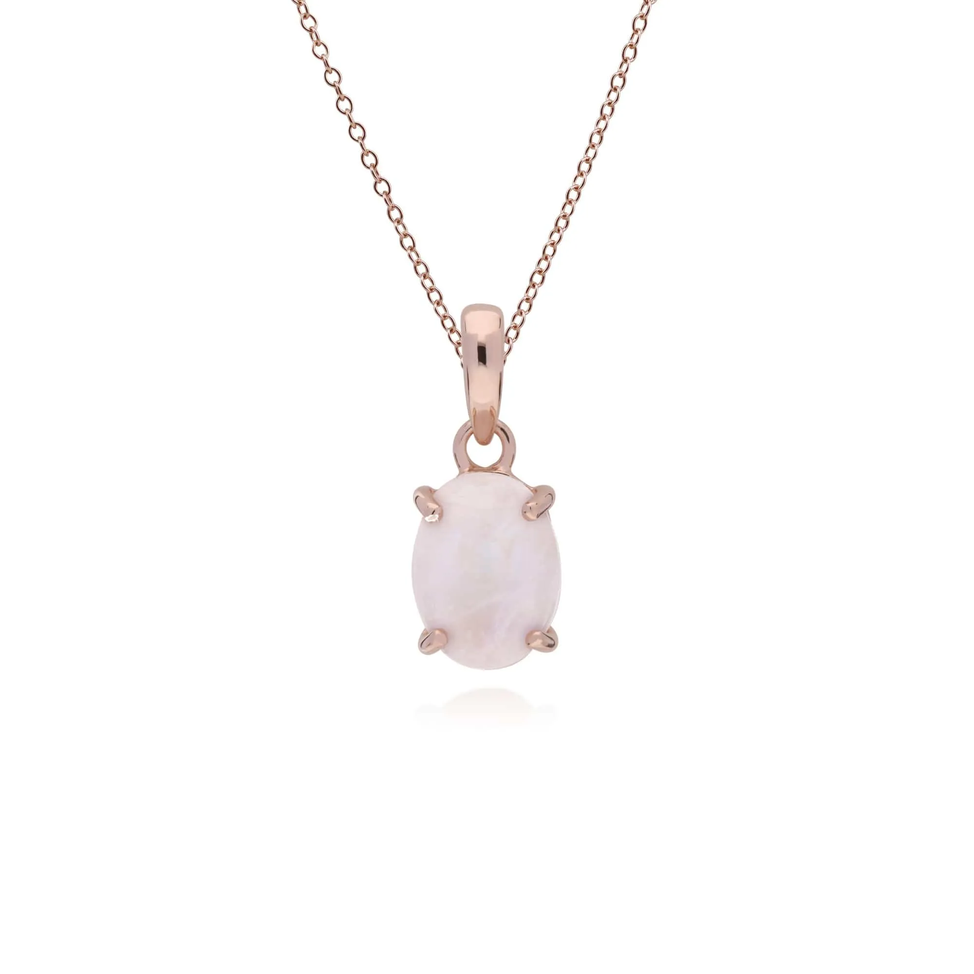 Gemondo Rose Gold Plated Sterling Silver Rose Quartz Oval 45cm Necklace sold by Gemondo Jewellery