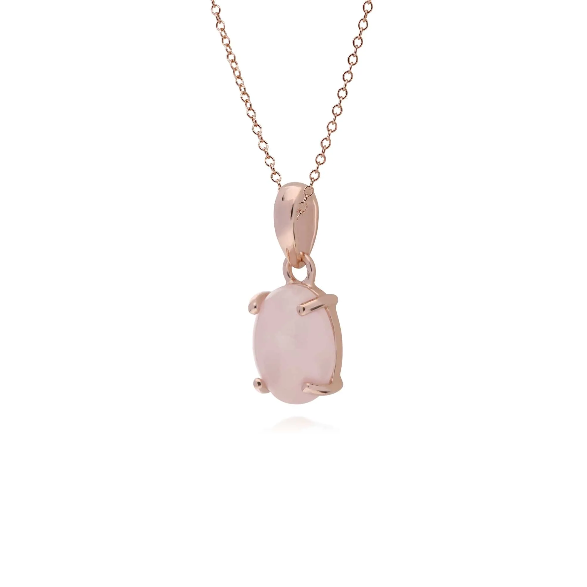Gemondo Rose Gold Plated Sterling Silver Rose Quartz Oval 45cm Necklace sold by Gemondo Jewellery product image thumbnail 2