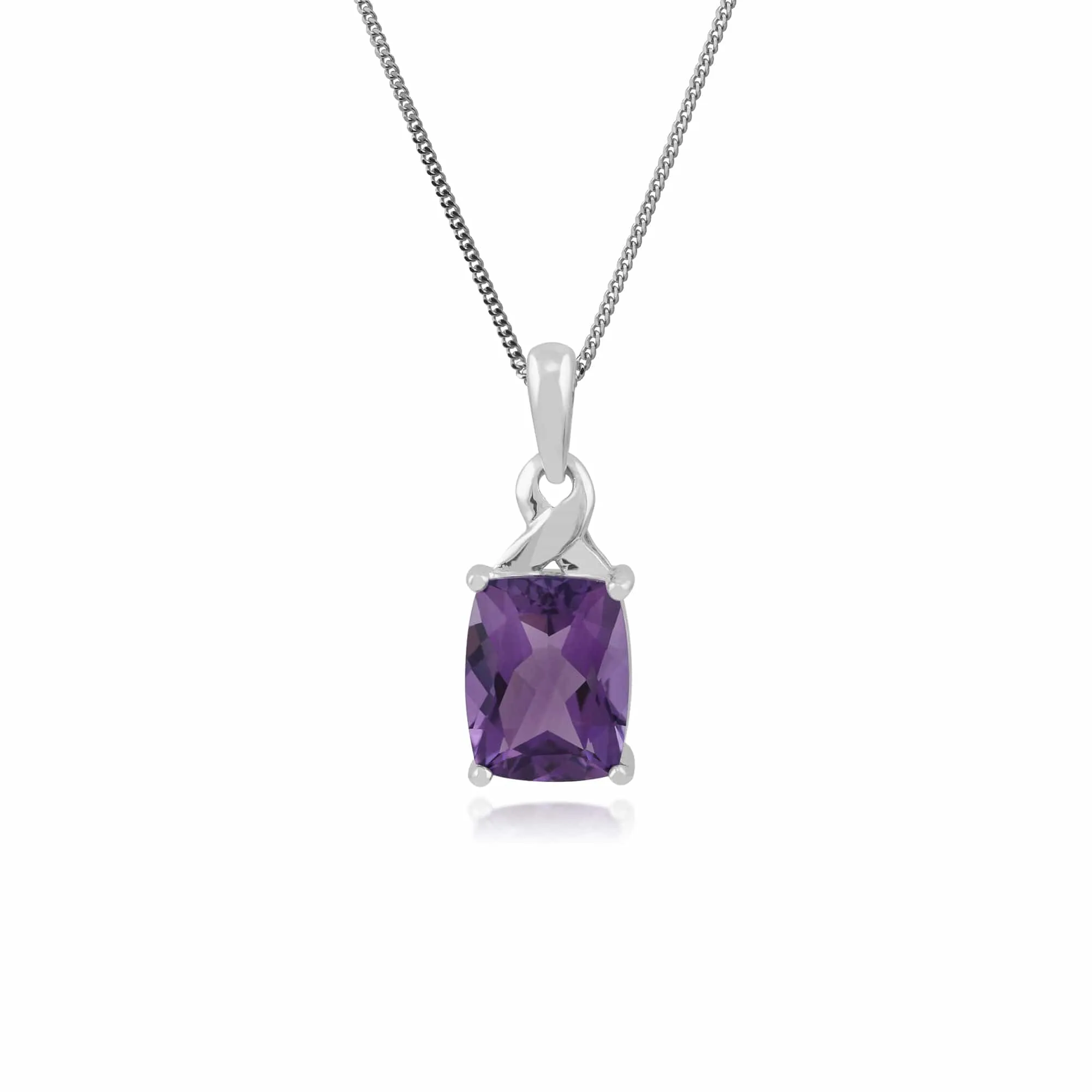 Gemondo 9ct White Gold 2.44ct Amethyst Pendant on 45cm Chain sold by Gemondo Jewellery