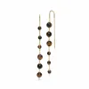 ECFEW™ Unifier Mismatched Tigers Eye Dangle Drop Earrings in Gold Plated Sterling Silver sold by Gemondo Jewellery