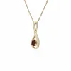 Classic Single Stone Round Garnet Tear Drop Pendant in 9ct Yellow Gold sold by Gemondo Jewellery