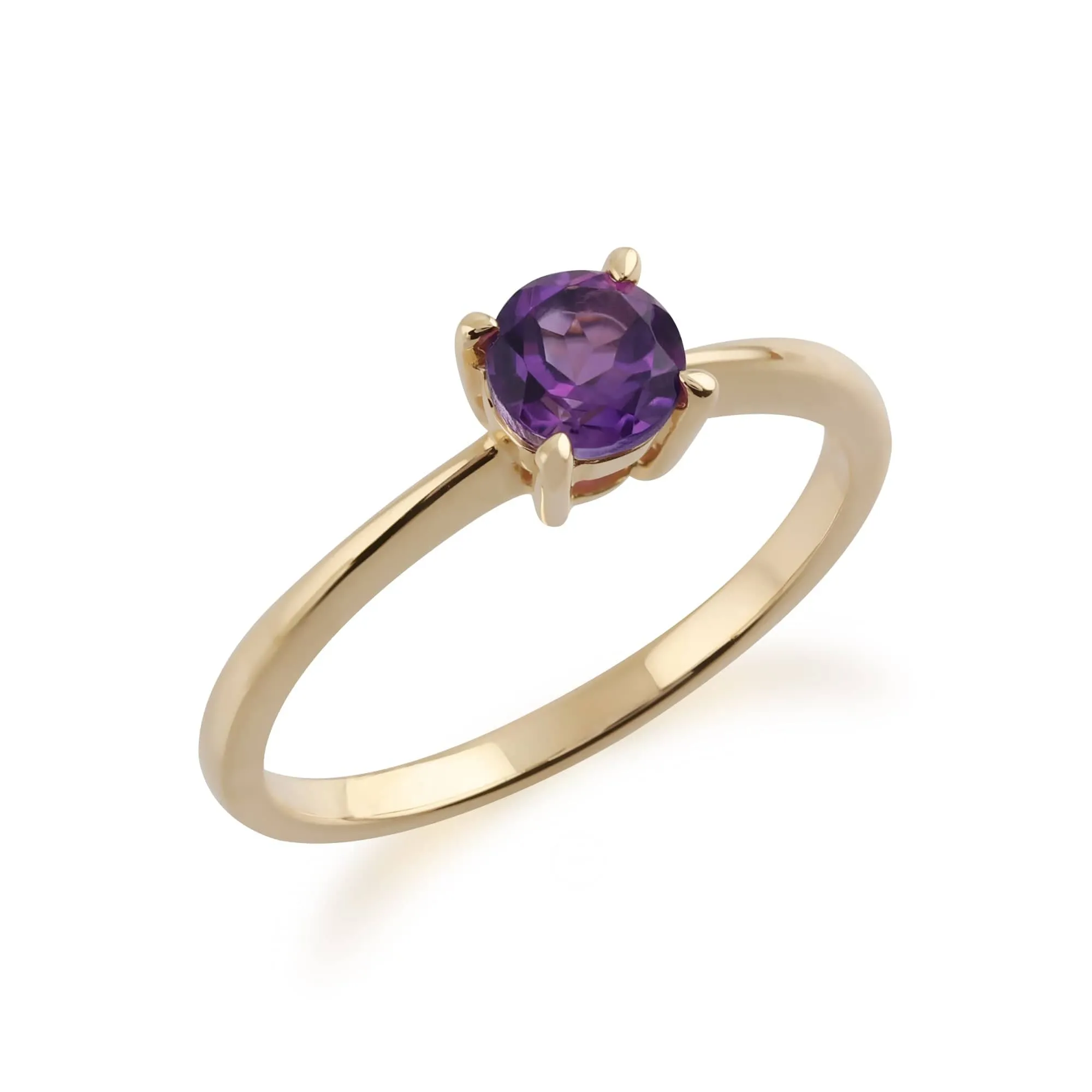 Gemondo 9ct Yellow Gold Amethyst Round Cut Single Stone Ring sold by Gemondo Jewellery product image thumbnail 2
