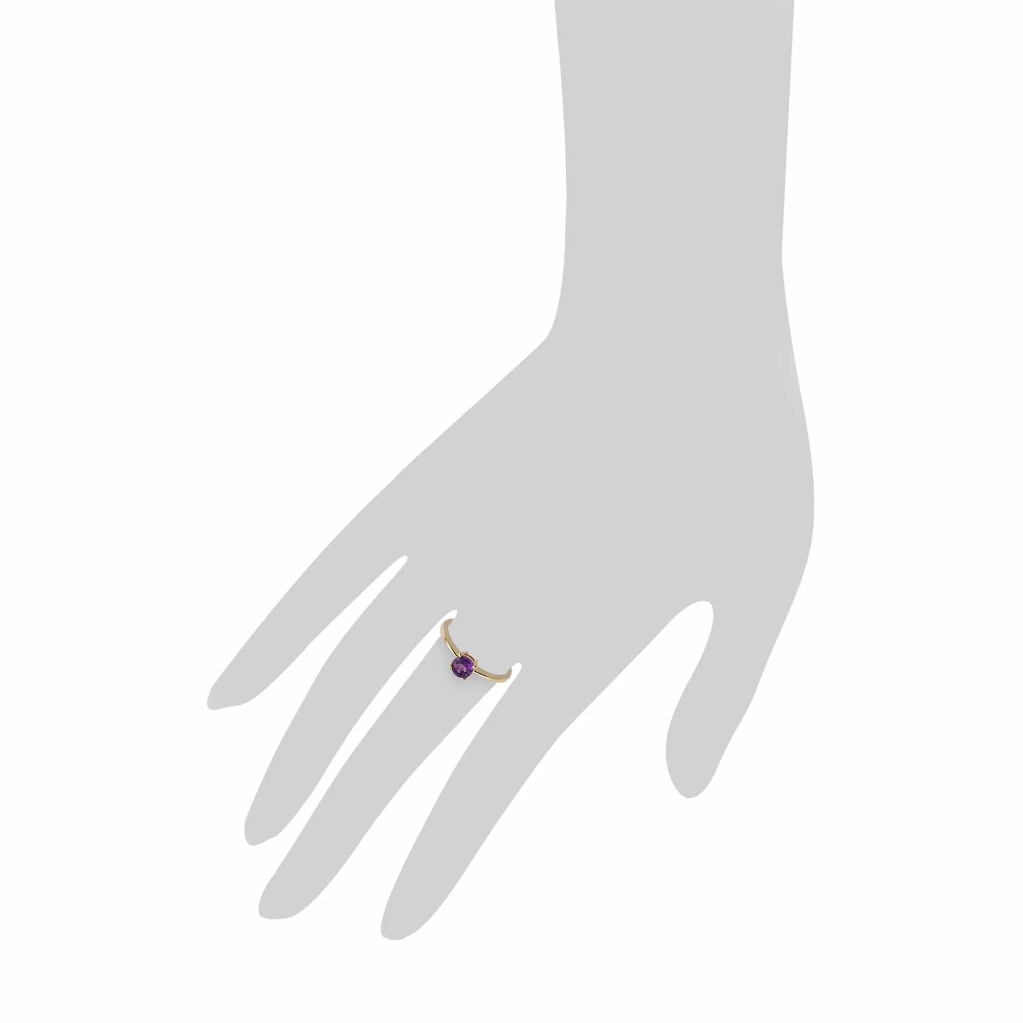 Gemondo 9ct Yellow Gold Amethyst Round Cut Single Stone Ring sold by Gemondo Jewellery product image thumbnail 3