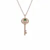 Rose Gold Plated Sterling Silver Emerald Big Key Charm sold by Gemondo Jewellery