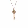 Rose Gold Plated Sterling Silver Emerald Big Key Charm sold by Gemondo Jewellery