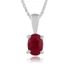 Classic Oval Ruby Single Stone Stud Earrings & Pendant Set in 9ct White Gold sold by Gemondo Jewellery