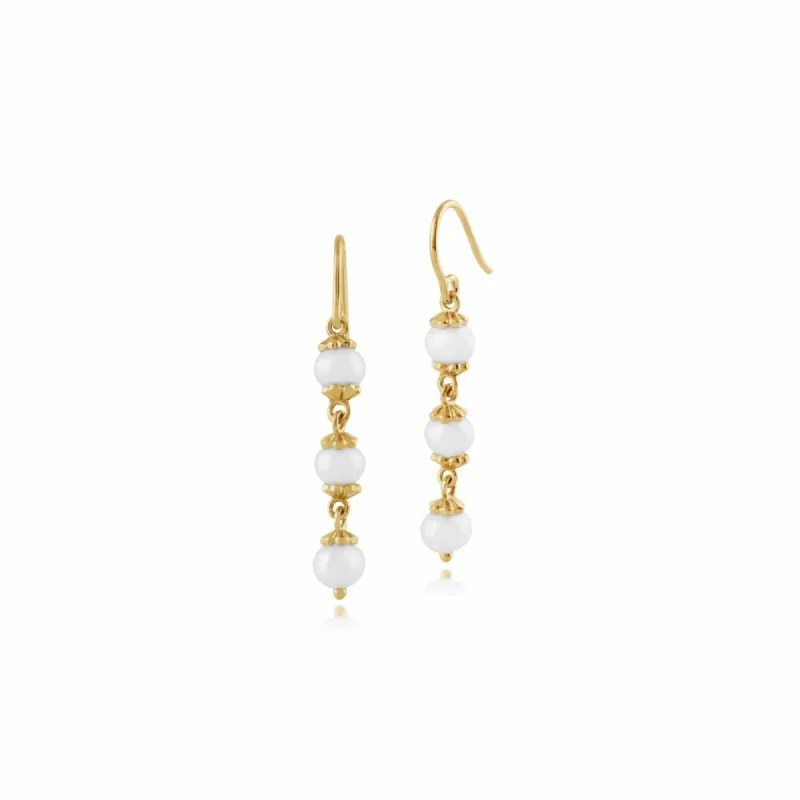 Gemondo 925 Gold Plated Sterling Silver 3.13ct Freshwater Pearl Drop Earrings sold by Gemondo Jewellery