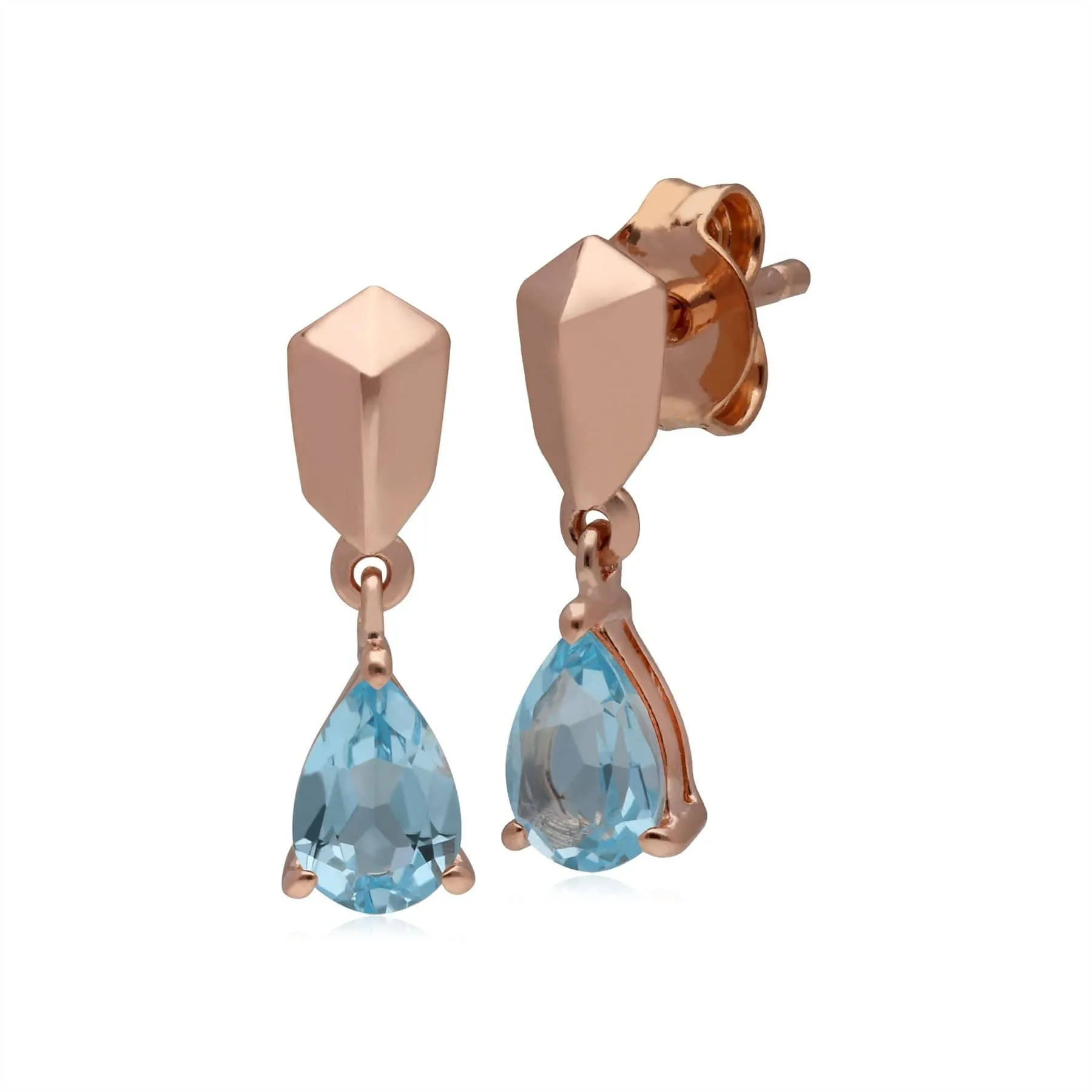 Micro Statement Topaz Drop Earrings in Rose Plated Silver sold by Gemondo Jewellery