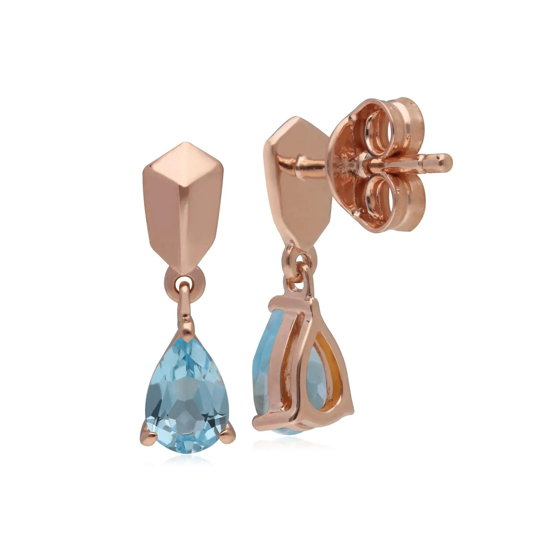 Micro Statement Topaz Drop Earrings in Rose Plated Silver sold by Gemondo Jewellery product image thumbnail 2