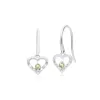 Classic Round Peridot & Diamond Heart Drop Earrings & Pendant Set in 9ct White Gold sold by Gemondo Jewellery