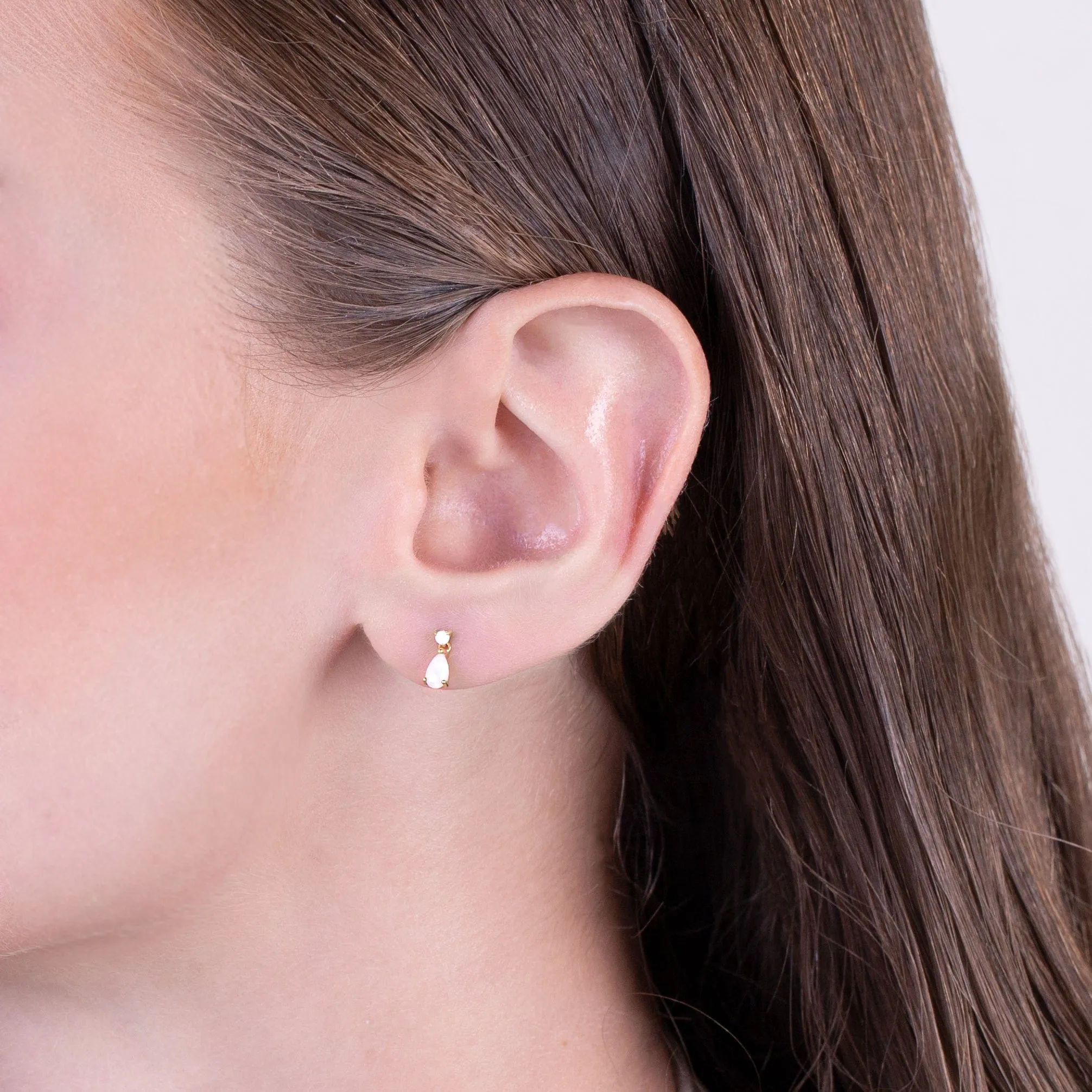 Classic Round and Pear Opal Drop Earrings in 9ct Yellow Gold sold by Gemondo Jewellery product image thumbnail 2