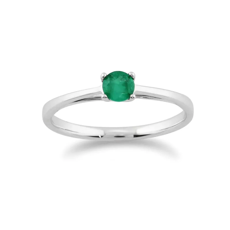 Gemondo 9ct White Gold 0.29ct Single Stone Emerald Ring sold by Gemondo Jewellery