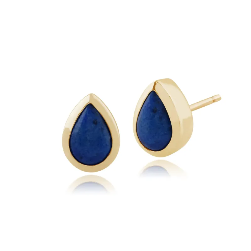 Gemondo 9ct Yellow Gold 0.71ct Lapis Lazuli Stud Earrings sold by Gemondo Jewellery