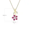 Floral Ruby & Diamond Pendant Necklace in 9ct Yellow Gold sold by Gemondo Jewellery