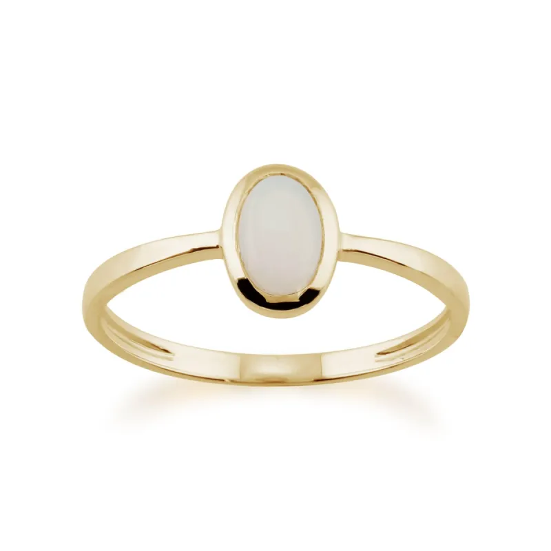 Classic Oval Opal Ring in 9ct Yellow Gold sold by Gemondo Jewellery