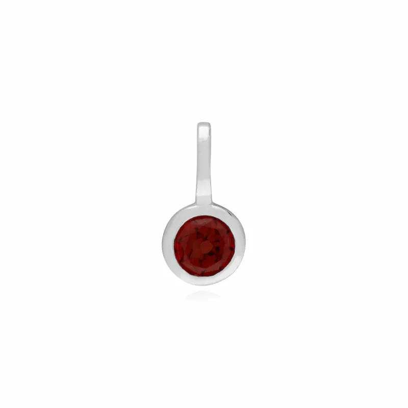 Gemondo Sterling Silver Single Stone Garnet Charm sold by Gemondo Jewellery