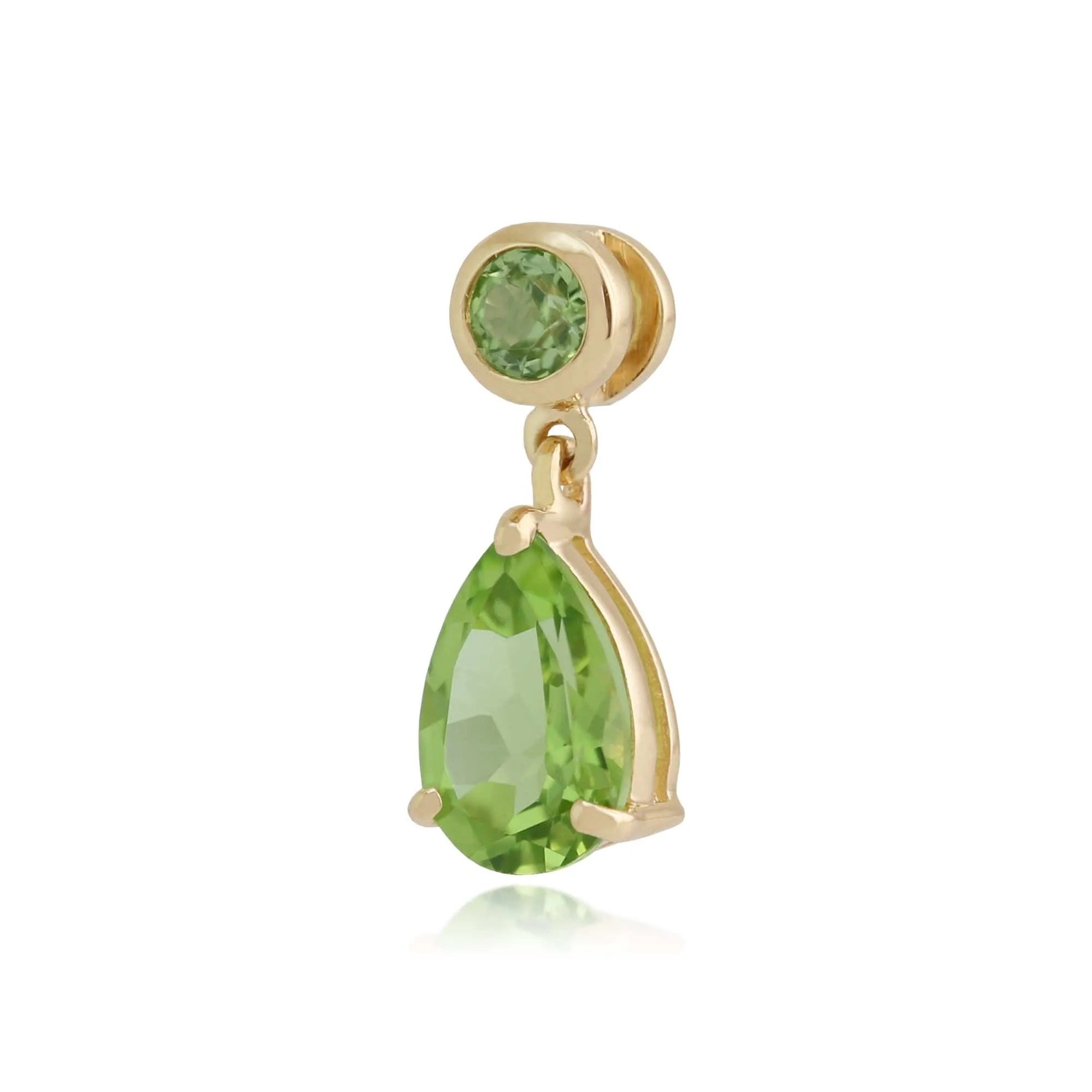 Classic Pear & Round Peridot Pendant in 9ct Yellow Gold sold by Gemondo Jewellery product image thumbnail 4
