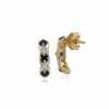 Art Nouveau Style Sapphire & Diamond Half Hoop Earrings in 9ct Gold sold by Gemondo Jewellery