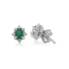 Classic Oval Emerald & Diamond Cluster Stud Earrings in 9ct White Gold sold by Gemondo Jewellery