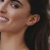 Geometric Hex Diamond Stud Earrings in 9ct Yellow Gold sold by Gemondo Jewellery