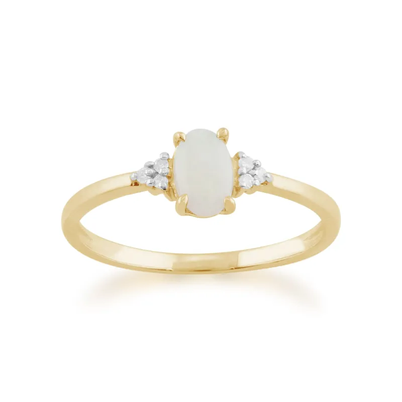 Gemondo 9ct Yellow Gold 0.29ct Opal & Diamond Ring sold by Gemondo Jewellery