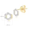 Geometric Hex Diamond Stud Earrings in 9ct Yellow Gold sold by Gemondo Jewellery