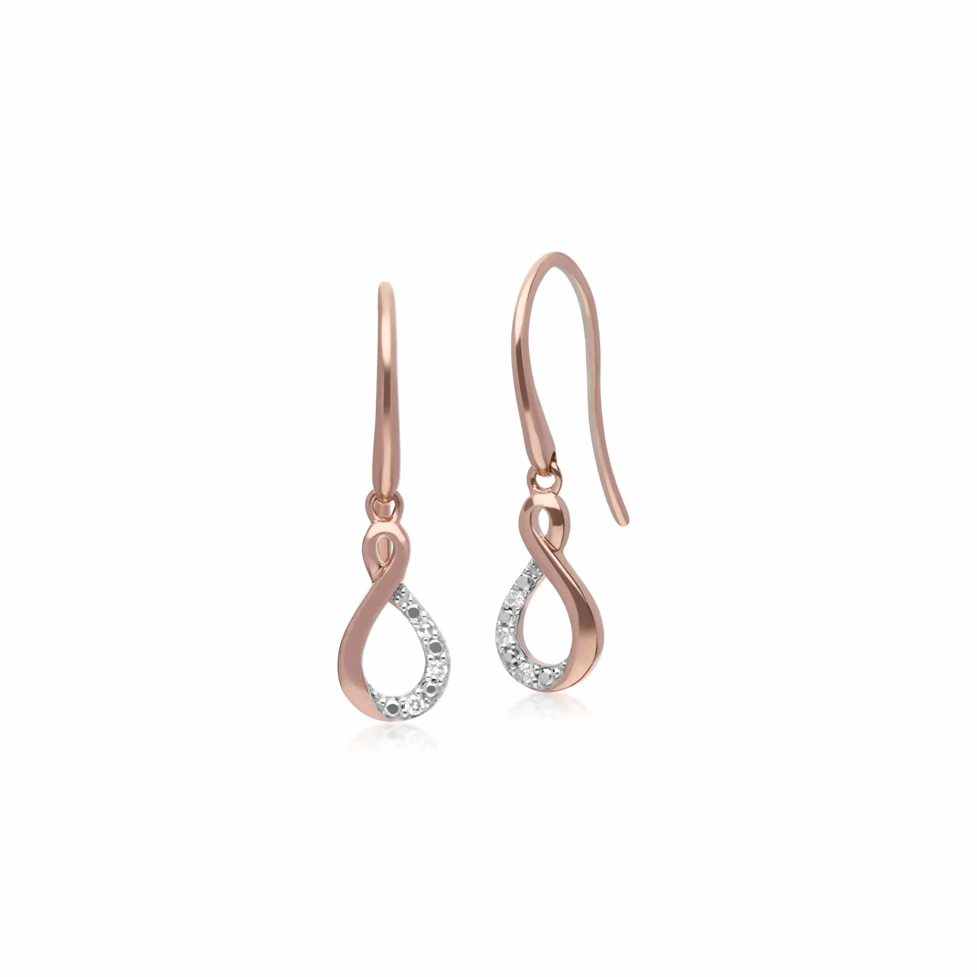 Gemondo 9ct Rose Gold Diamond Kiss Drop Earrings sold by Gemondo Jewellery