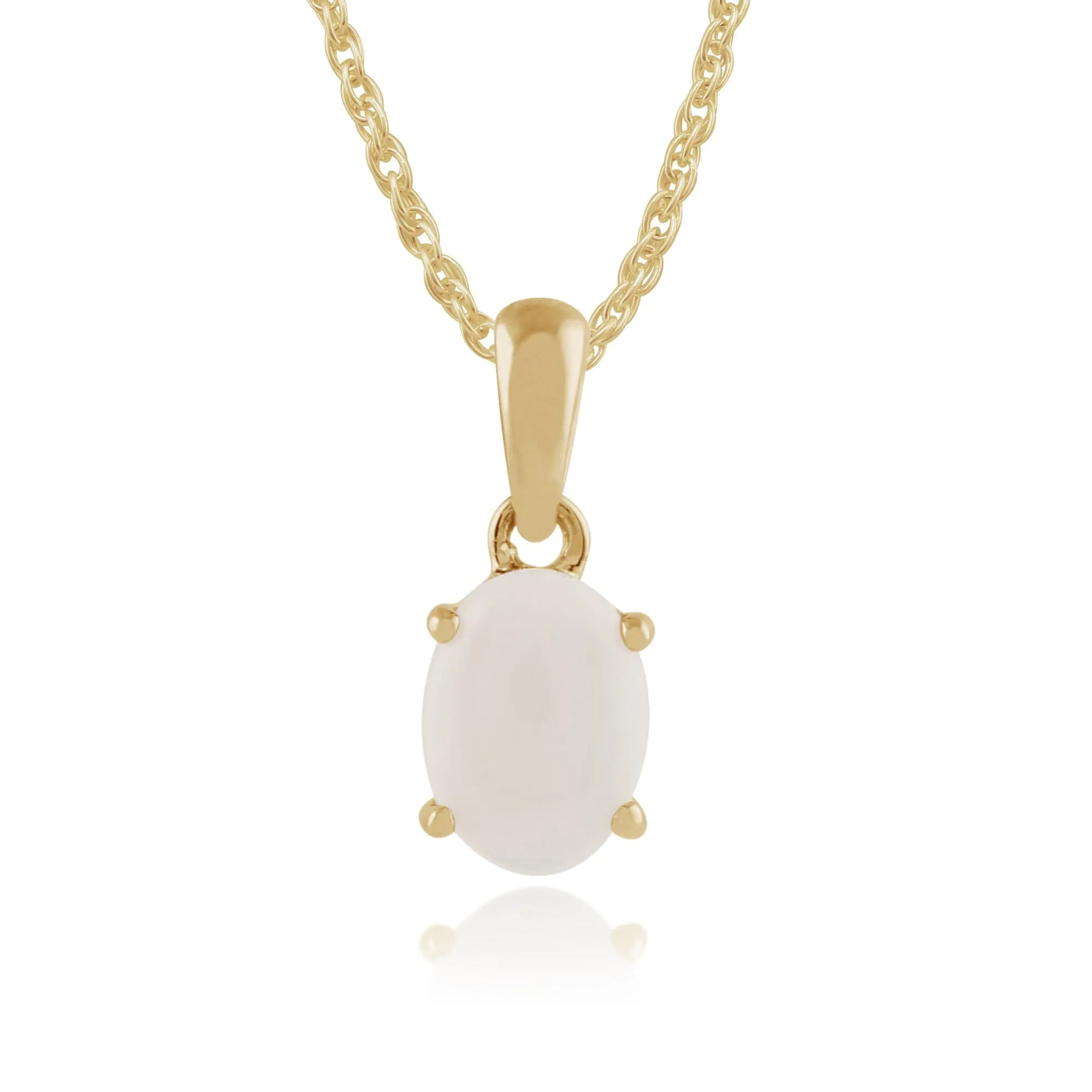 Classic Oval Opal Pendant in 9ct Yellow Gold sold by Gemondo Jewellery