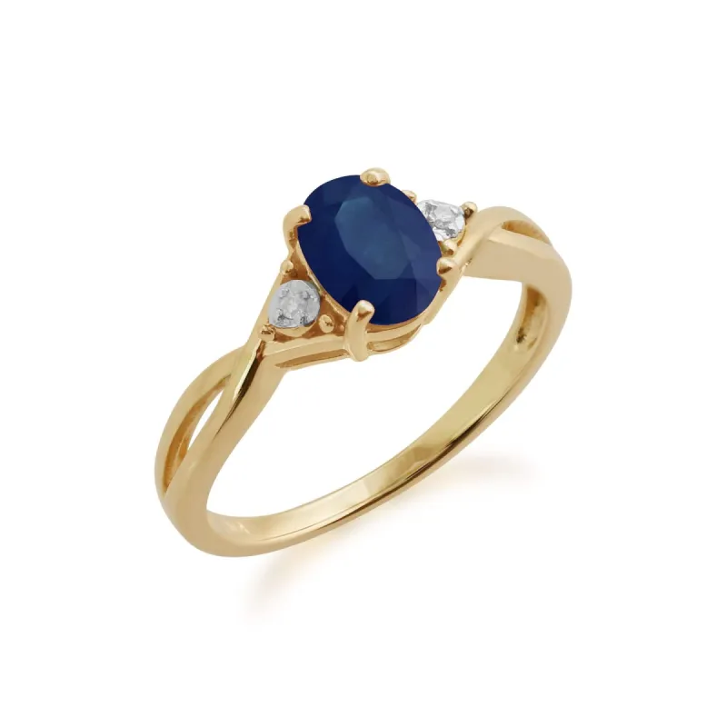 Gemondo 9ct Yellow Gold 1.11ct Sapphire & Diamond Ring sold by Gemondo Jewellery