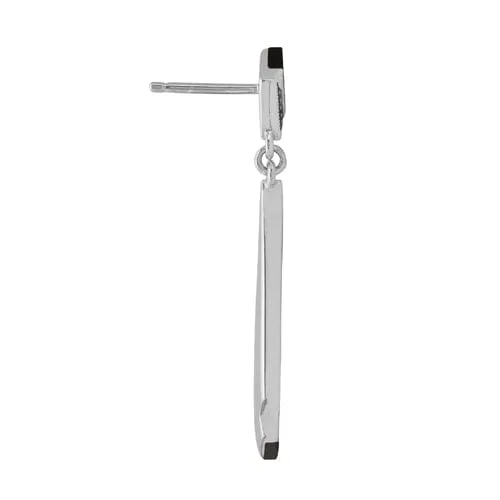 Art Deco Style Onyx, Mother of Pearl & Marcasite Fan Drop Earrings & Necklace Set in 925 Sterling Silver sold by Gemondo Jewellery product image thumbnail 3