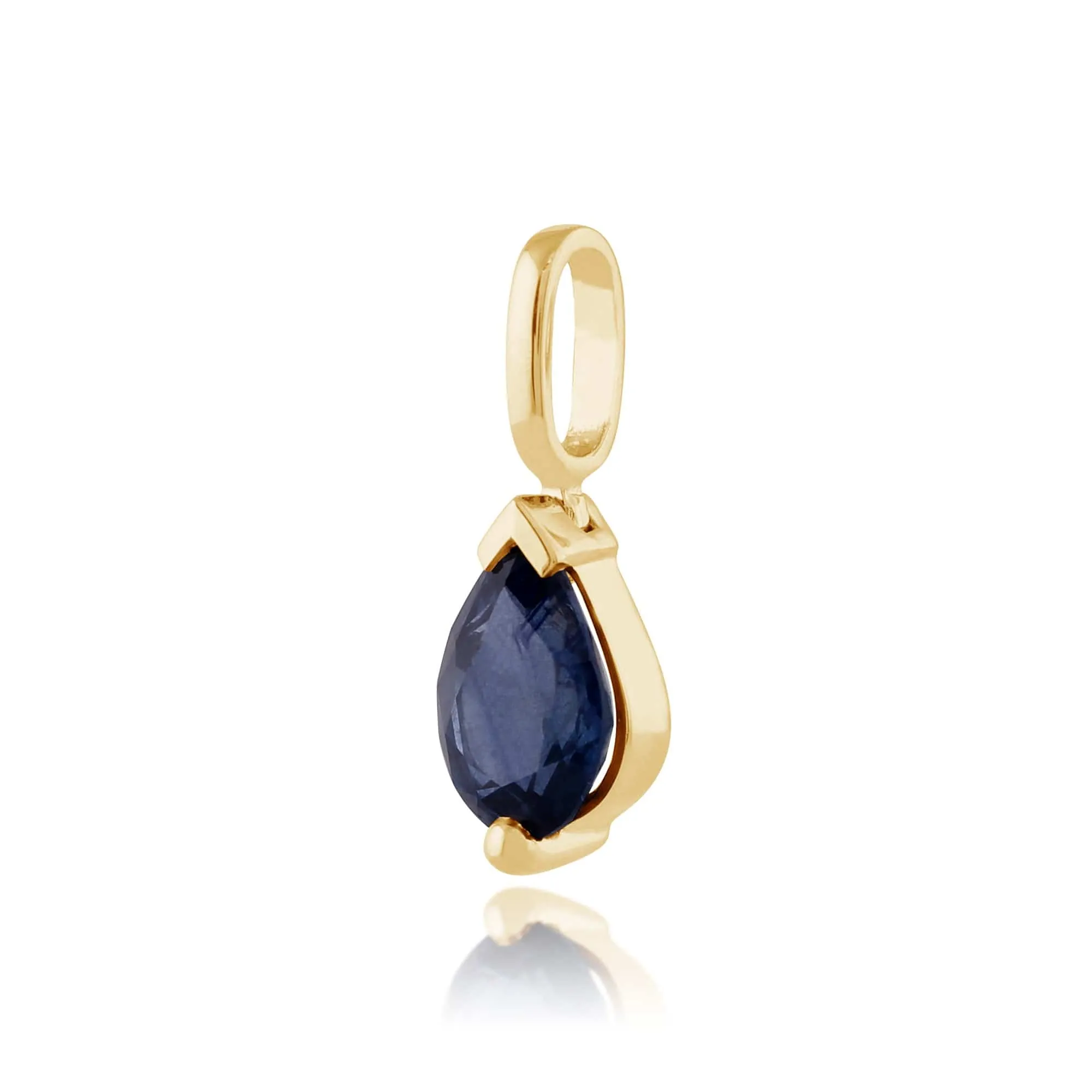 Classic Pear Light Blue Sapphire Pendant in 9ct Yellow Gold sold by Gemondo Jewellery product image thumbnail 2