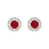 Classic Round Ruby Stud Earrings with Detachable Diamond Round Earrings Jacket Set in 9ct Yellow Gold sold by Gemondo Jewellery