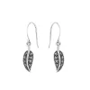 Art Nouveau Style Round Marcasite Leaf Drop Earrings in 925 Sterling Silver sold by Gemondo Jewellery
