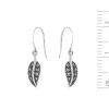 Art Nouveau Style Round Marcasite Leaf Drop Earrings in 925 Sterling Silver sold by Gemondo Jewellery