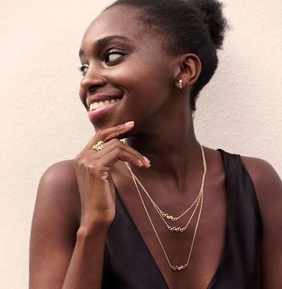 Honeycomb Inspired Citrine Link Necklace in 9ct Yellow Gold sold by Gemondo Jewellery product image thumbnail 5