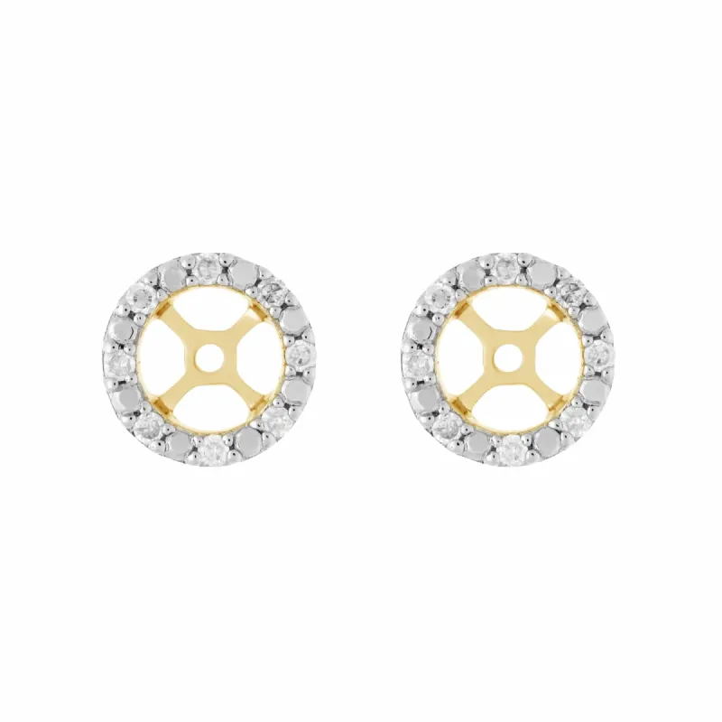 Classic Round Diamond Earring Jacket in 9ct Rose Gold sold by Gemondo Jewellery