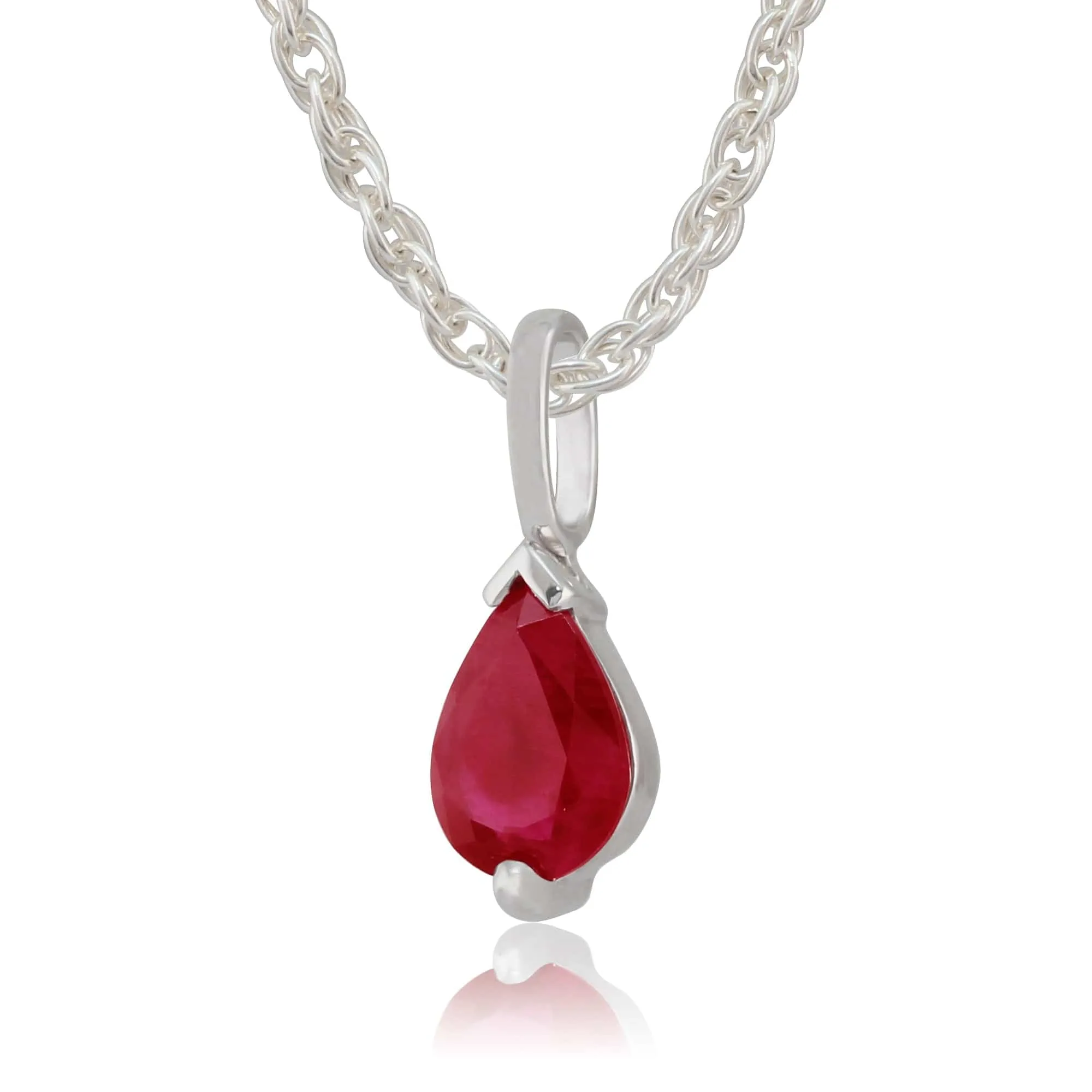 Classic Pear Ruby Pendant in 9ct White Gold sold by Gemondo Jewellery product image thumbnail 2