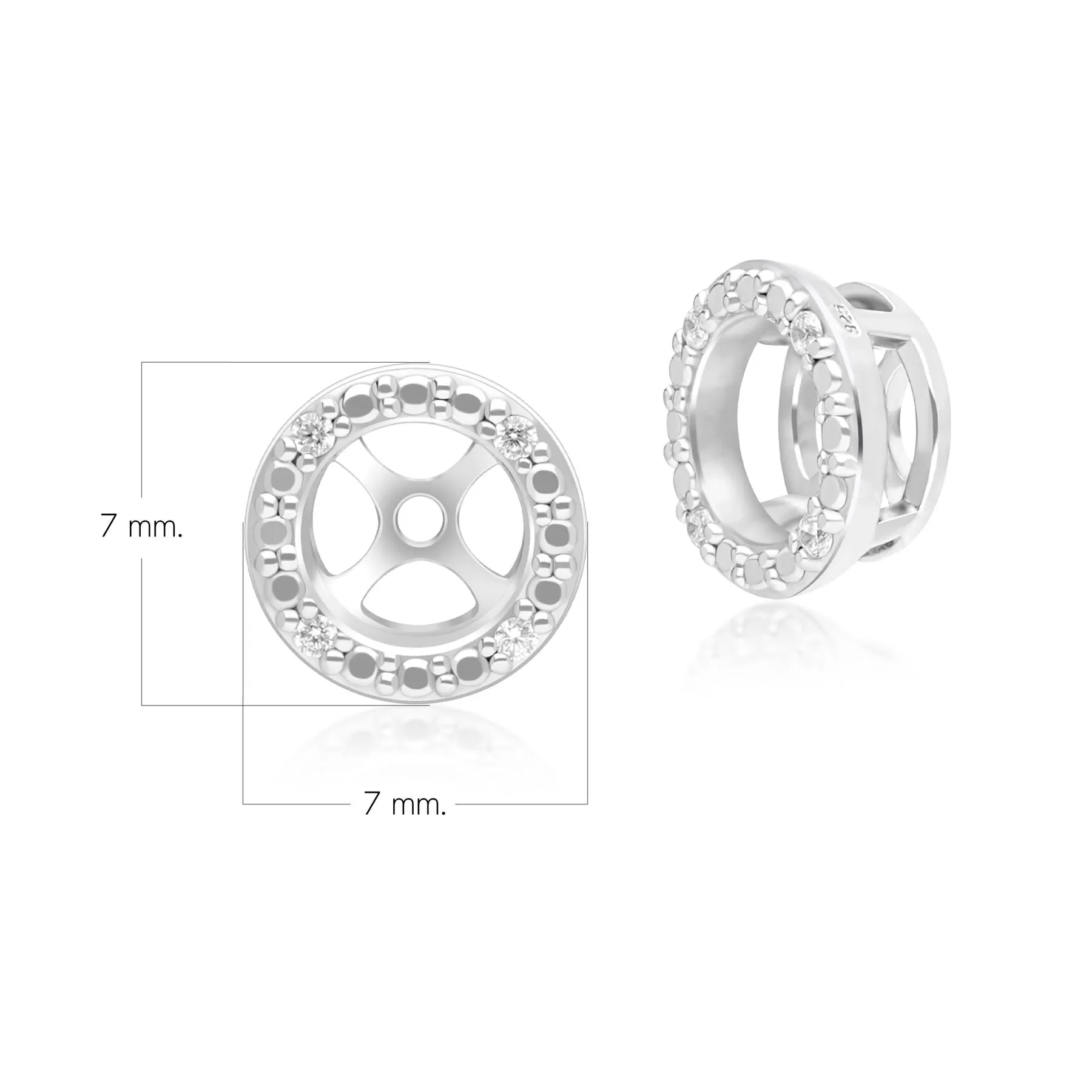 Classic Halo Diamond Ear Jacket Earrings in 9ct White Gold sold by Gemondo Jewellery product image thumbnail 3