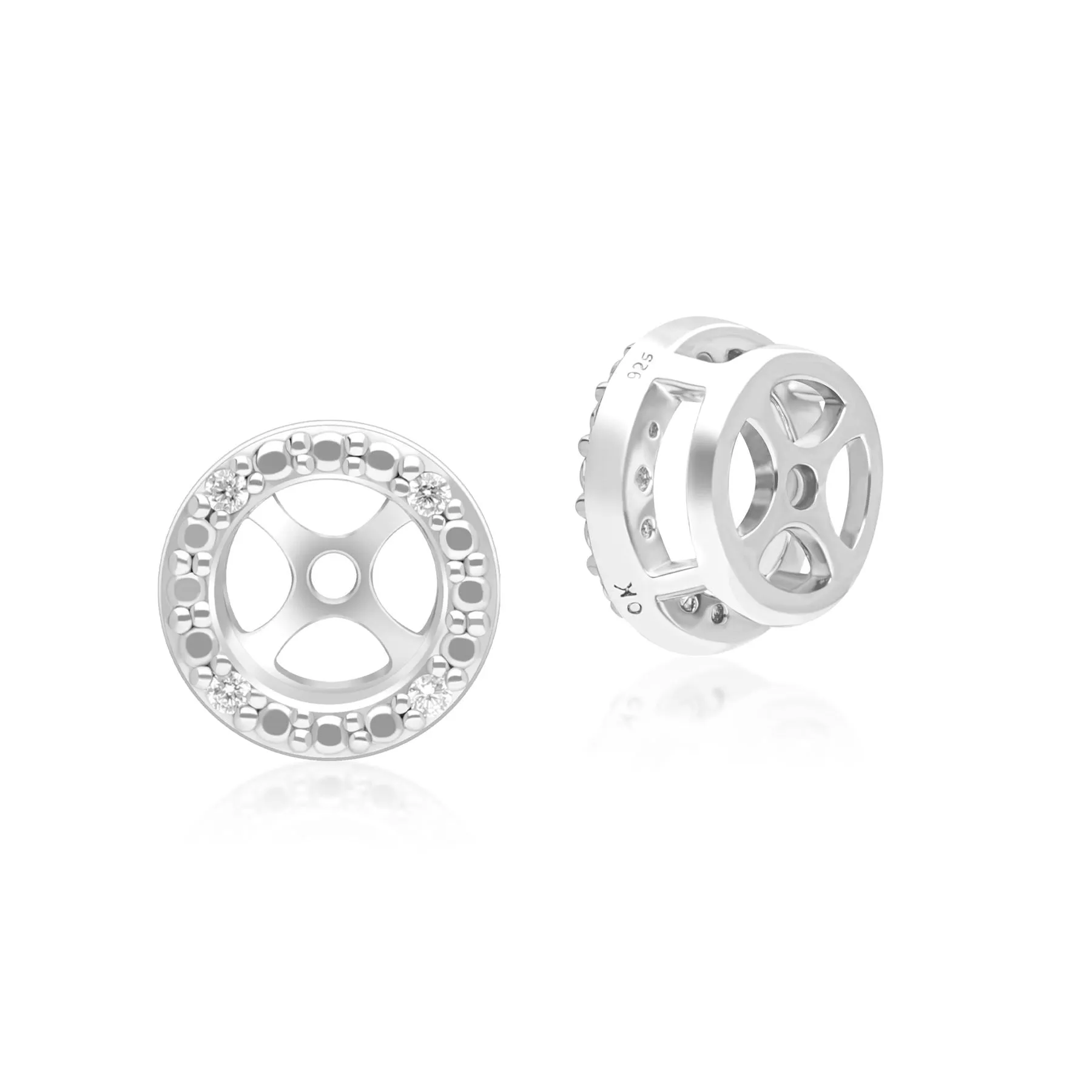 Classic Halo Diamond Ear Jacket Earrings in 9ct White Gold sold by Gemondo Jewellery product image thumbnail 2