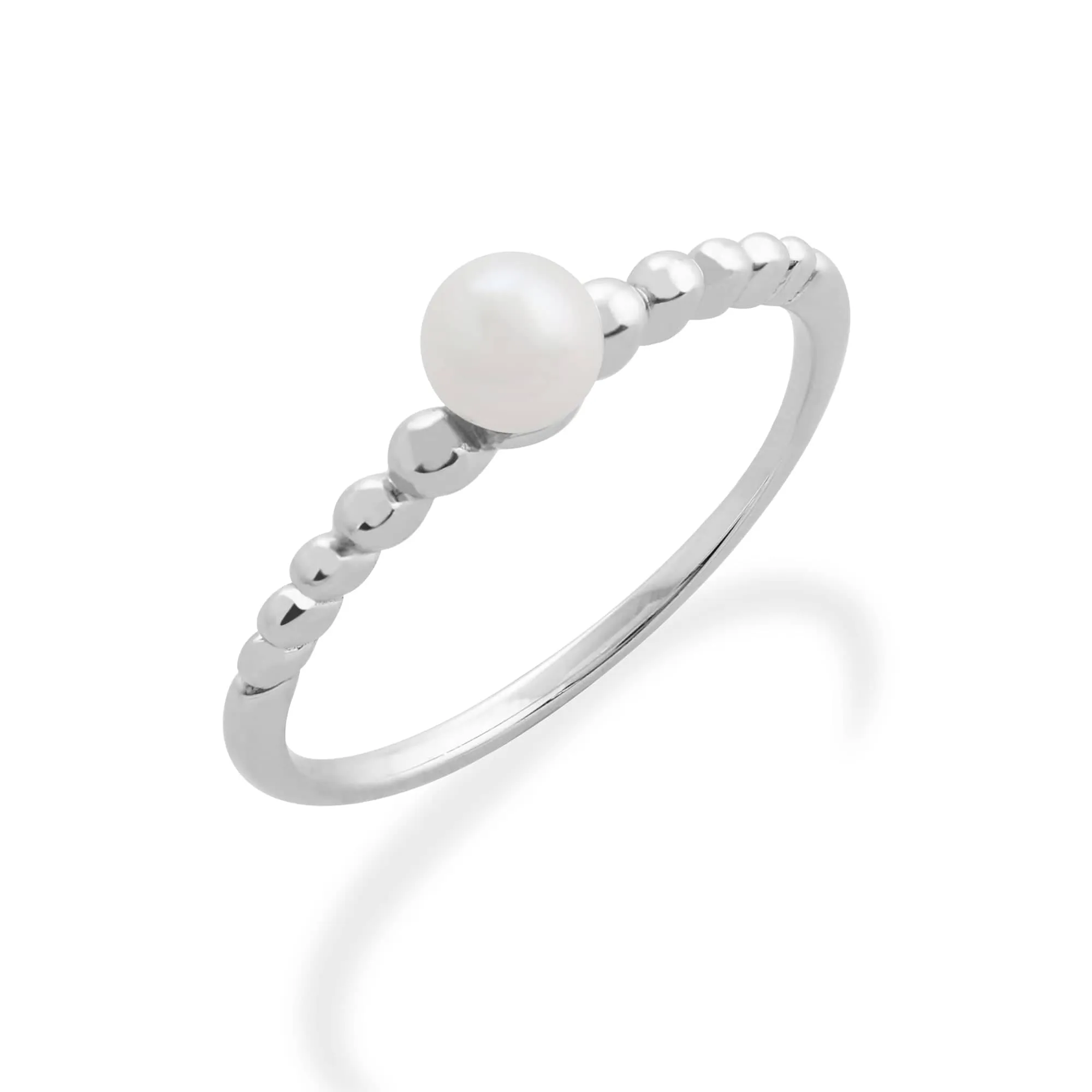 Essential Round Pearl Hoop Earrings & Ring Set in 925 Sterling Silver sold by Gemondo Jewellery product image thumbnail 3