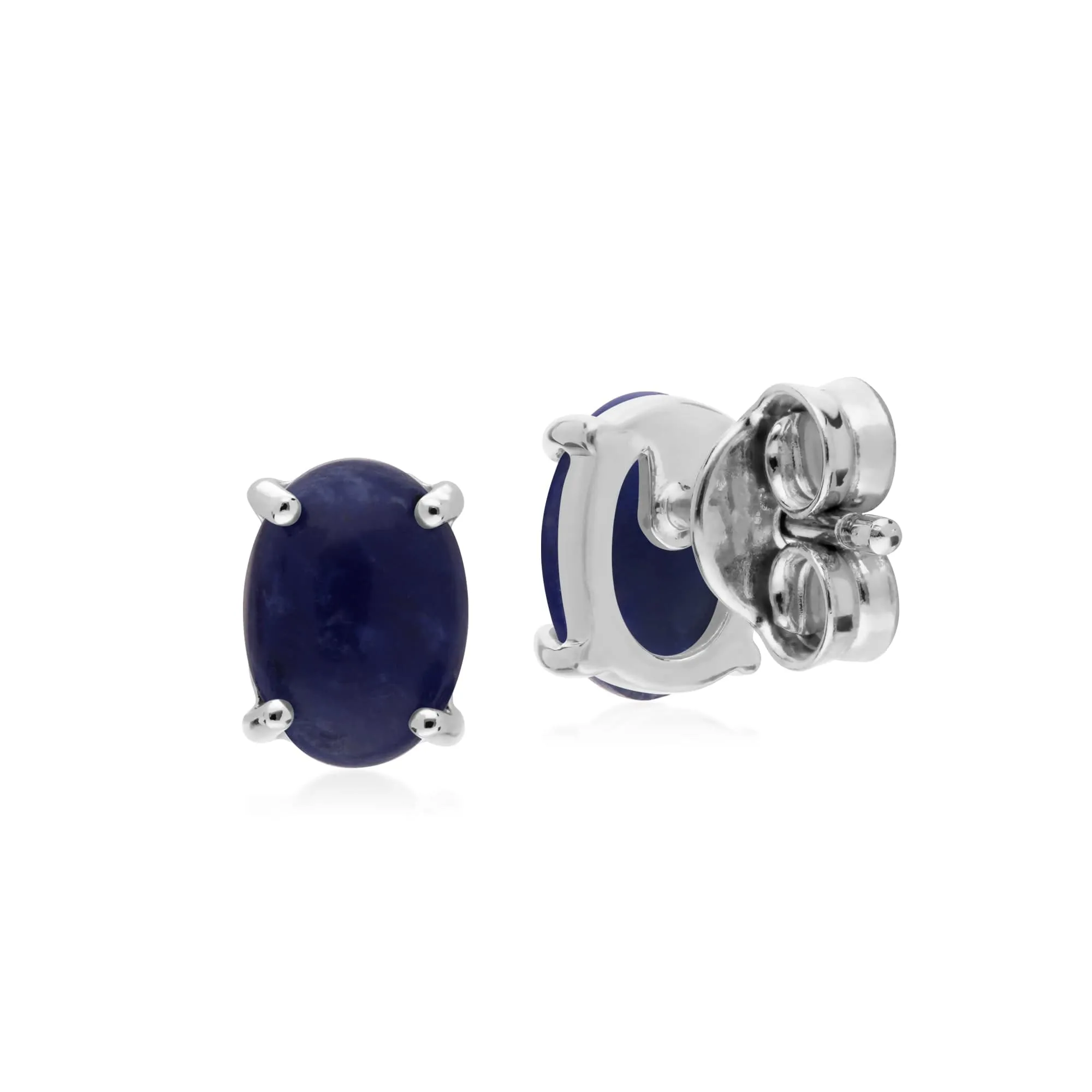 Gemondo Sterling Silver Sodalite Single Stone Oval Stud Earrings sold by Gemondo Jewellery product image thumbnail 2