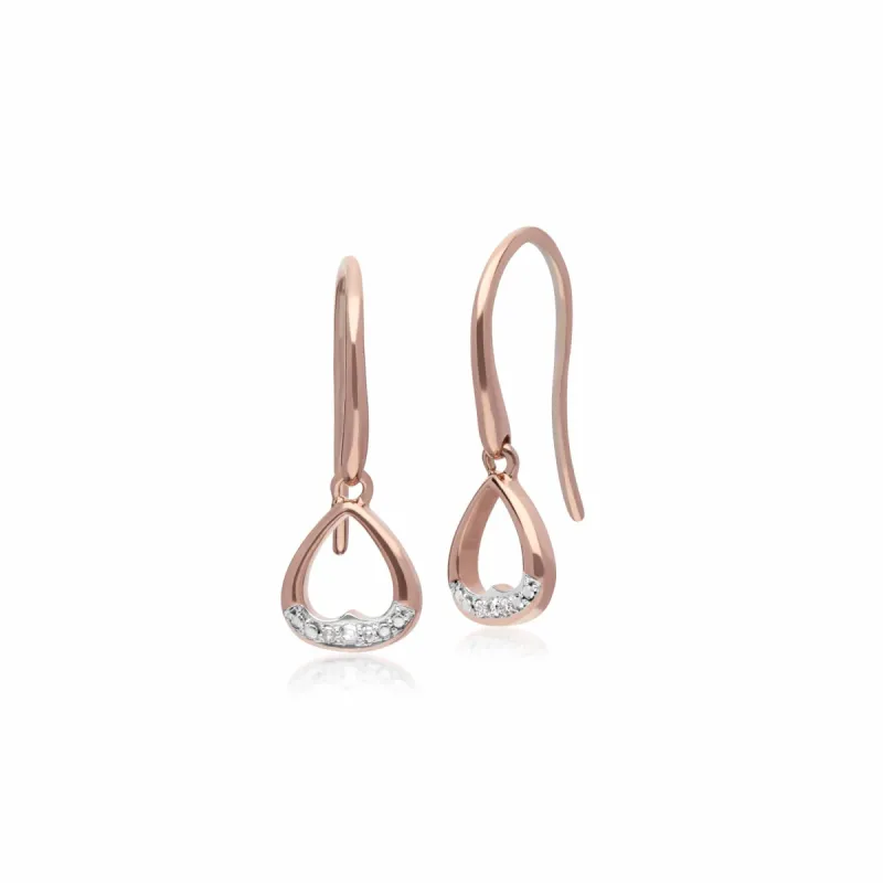 Gemondo 9ct Rose Gold Diamond Heart Drop Earrings sold by Gemondo Jewellery
