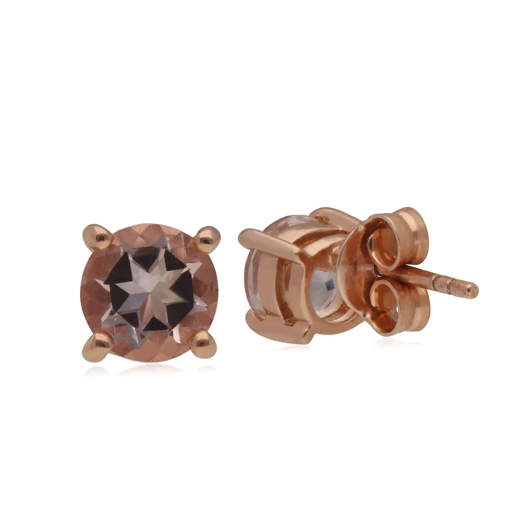 Kosmos Morganite Stud Earrings in 9ct Rose Gold sold by Gemondo Jewellery product image thumbnail 2