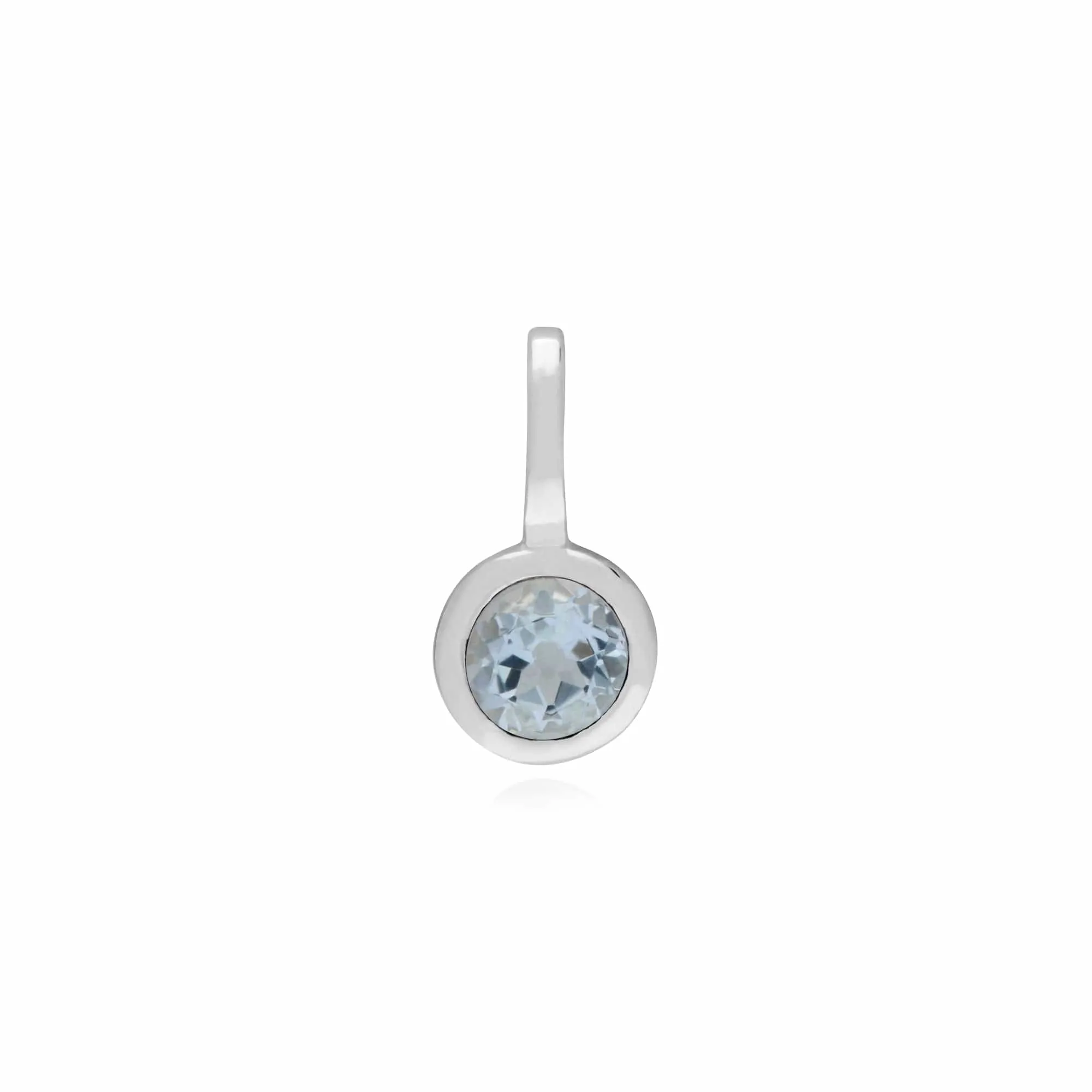 Classic Swirl Heart Lock Pendant & Aquamarine Charm in 925 Sterling Silver sold by Gemondo Jewellery product image thumbnail 2